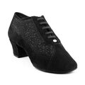 PortDance Fashion Dance Shoe - PD701 Black Nubunc/Glitter