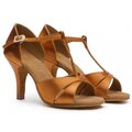 BDDance - 2358 Latin shoe Dark Tan Satin