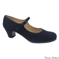 Begona Cervera Salon Correa Flamenco Shoe Black nubuck læder