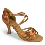 International Latin Shoe - Flavia Tan Satin