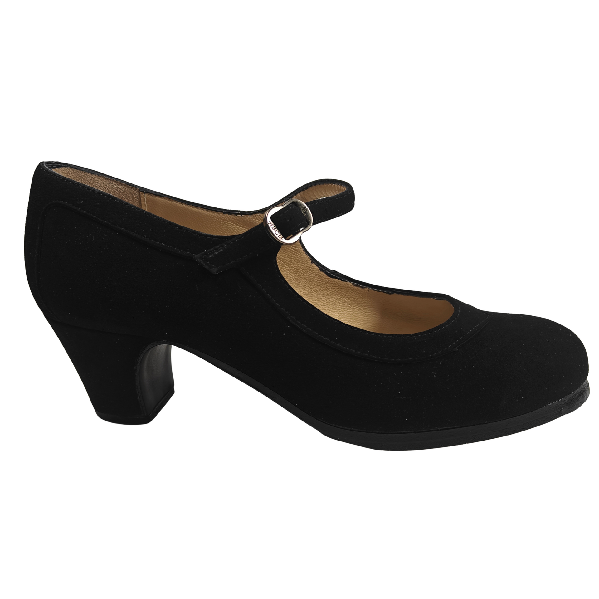 Begona Cervera Salon Correa Flamenco Shoe Black Nubukleder