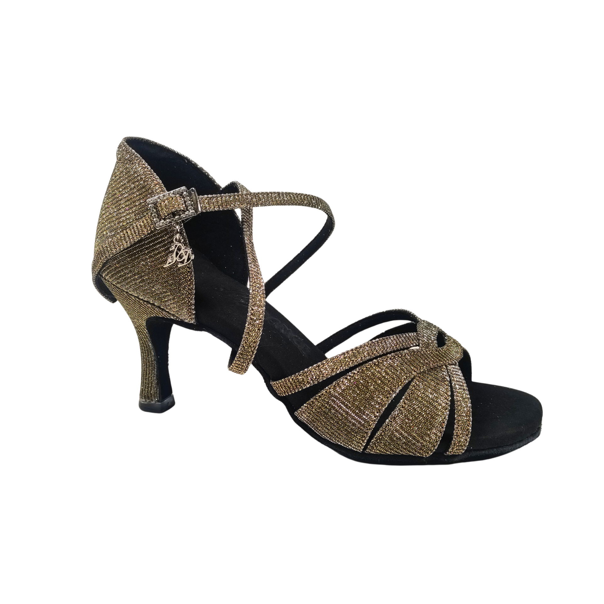 BDDance - 2383 ladie's latin dance shoe Golden Glitter