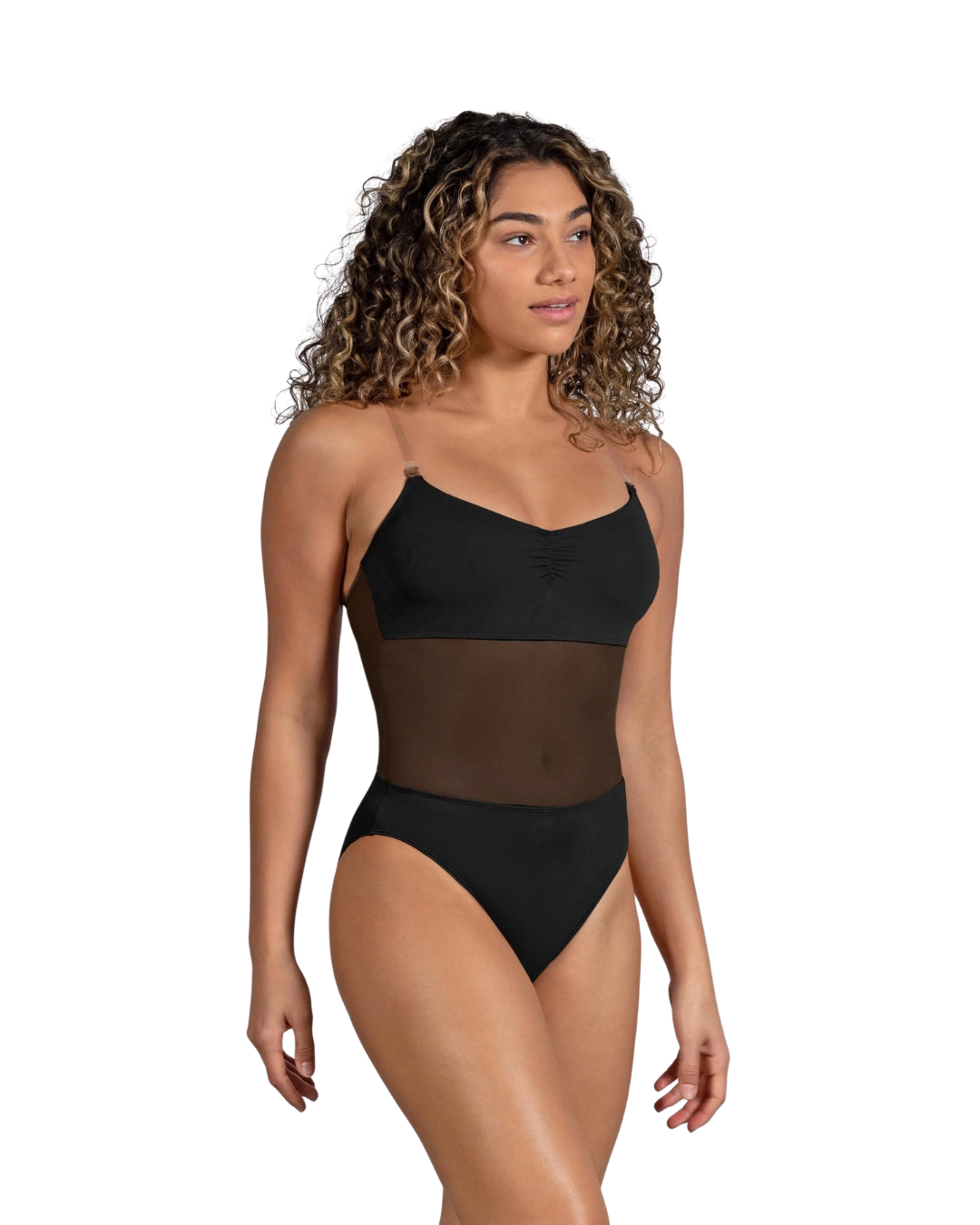Bloch Ladies Mesh Panel Bodysuit - B3377 Cordelia Black