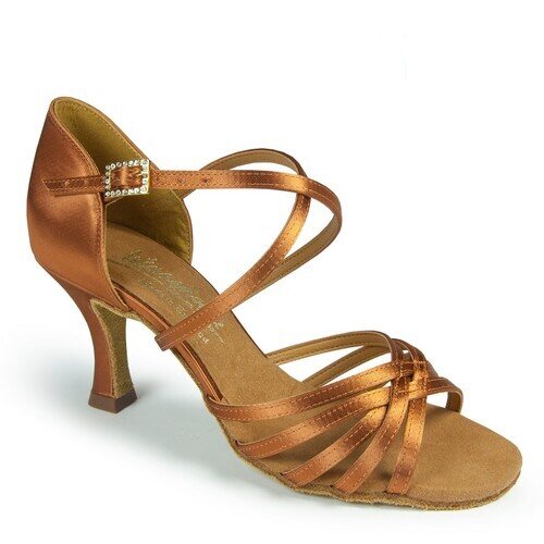 International Latin Shoe - Flavia Tan Satin