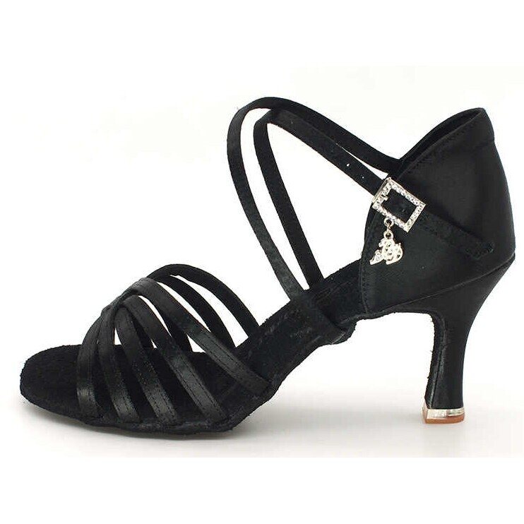 BDDance Latin dance shoe - BD216 Black Satin #D9