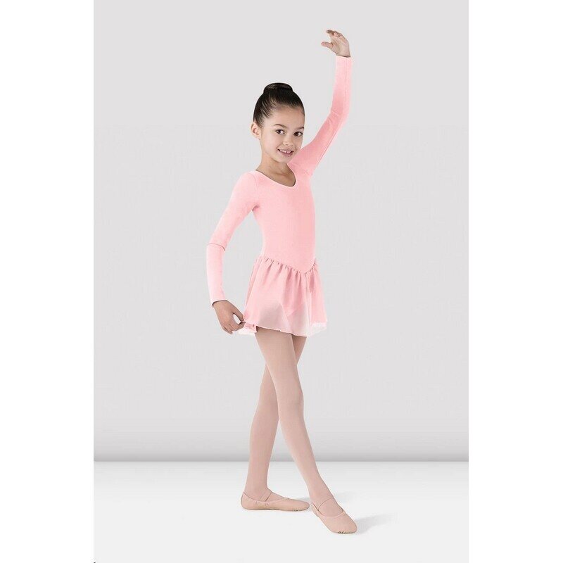 Bloch Long Sleeve Leotard with Chiffon Skirt - CL5309 Light pink
