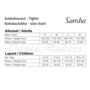 Sansha Adult stirrup tights - T91AD