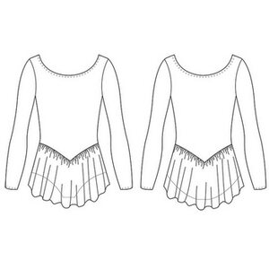 Bloch Long Sleeve Leotard with Chiffon Skirt - CL5309